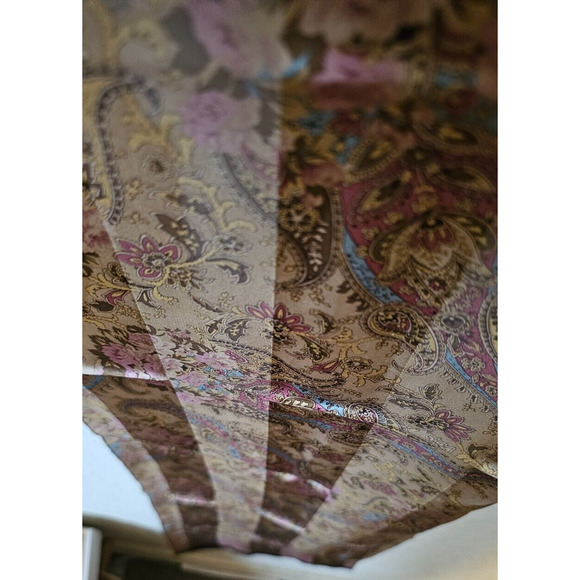 Lauren by Ralph Lauren Silk Scarf Paisely Stripes Green label 1 1 x 52 in - Picture 2 of 4